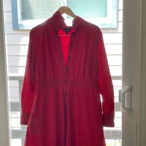 Lane Bryant Glamour X Collection Red Pinstripe Dress